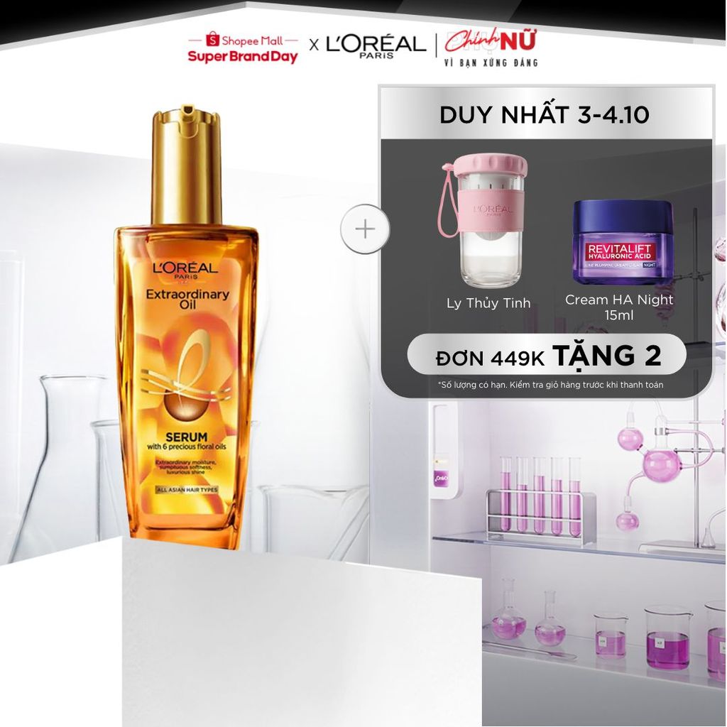 Dầu dưỡng tóc chiết xuất tinh dầu hoa tự nhiên L'Oreal Paris Elseve Extraordinary Oil Ultra Nourishing 100ml