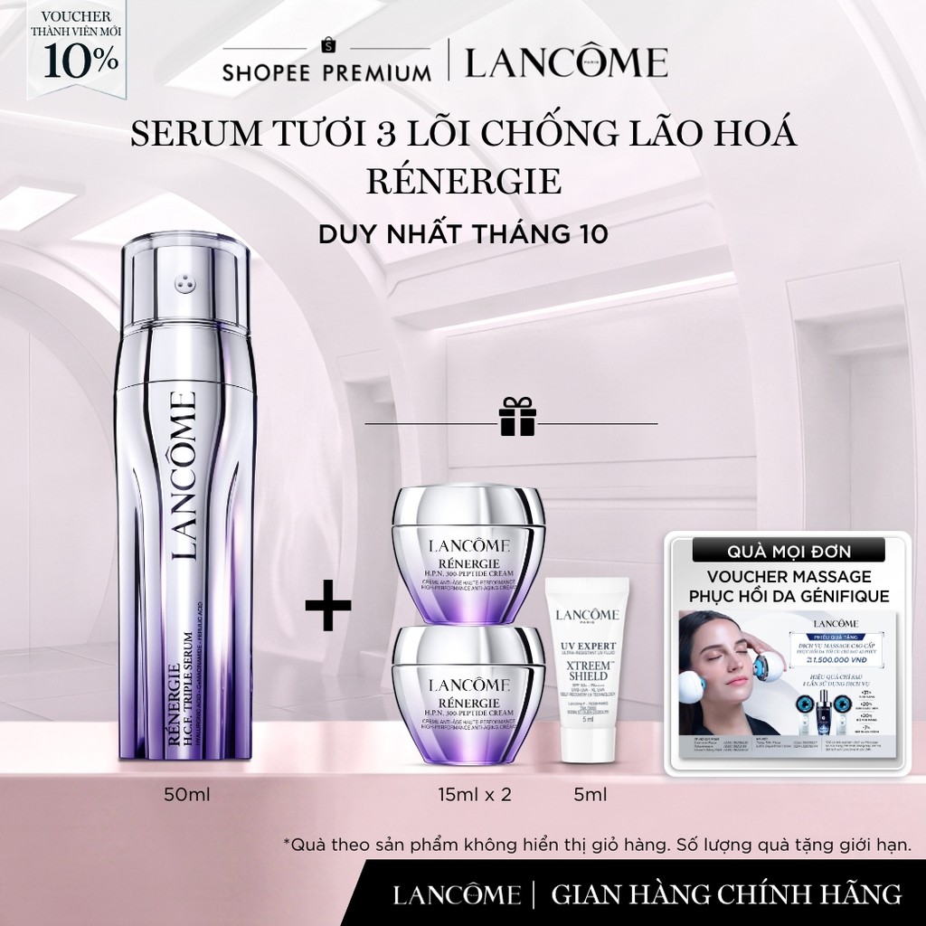 Dưỡng Chất (Serum) Tươi 3 Lõi Ngăn Ngừa Lão Hóa Lancome Renergie Triple 50ml