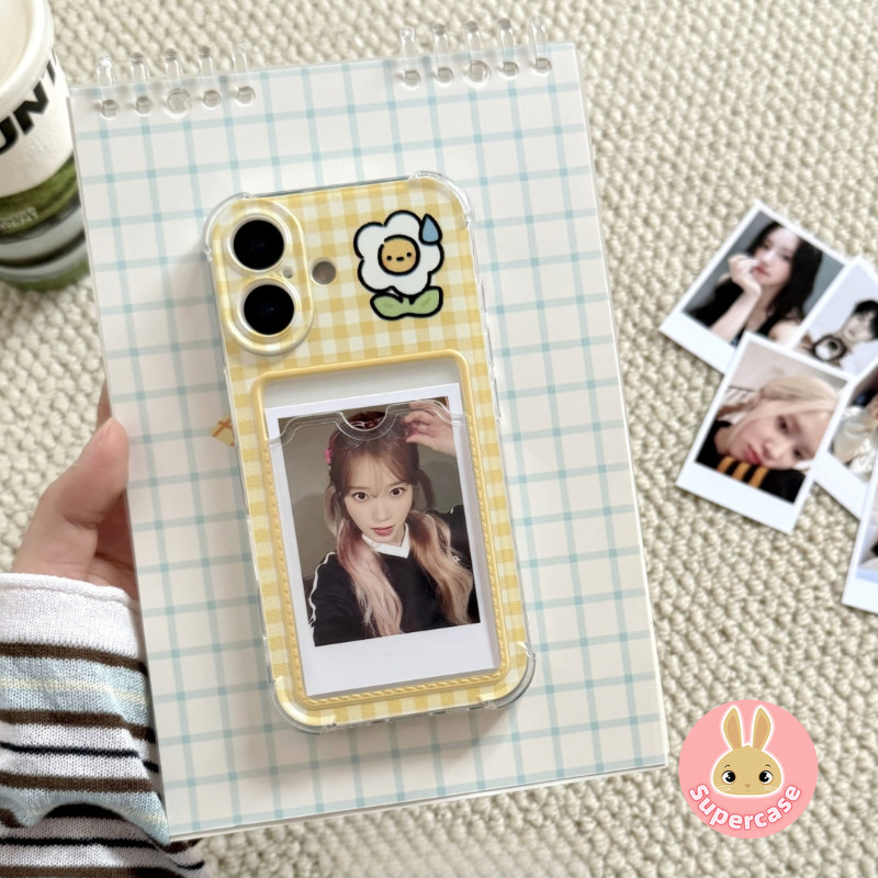 Lưới Hoa Cỏ Đựng Thẻ Ốp lưng Cho iPhone 17 Air 16 15 14 13 12 Mini 11 Pro XR XS Max X SE3 SE2 8 7 6 Plus Phim Hoạt Hình Dễ Thương Nơi Chụp Ảnh Ốp Lưng Mềm Trong Suốt
