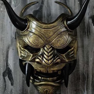 [gazi] Ma Nhật Bản Hannya Mặt nạ hóa trang Halloween Prajna Mặt nạ nửa mặt Samurai VN