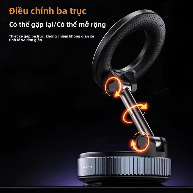Giá đỡ điện thoại trên ô tô K007 nam châm từ tính hít chân không gắn kính, taplo siêu chắc chắn