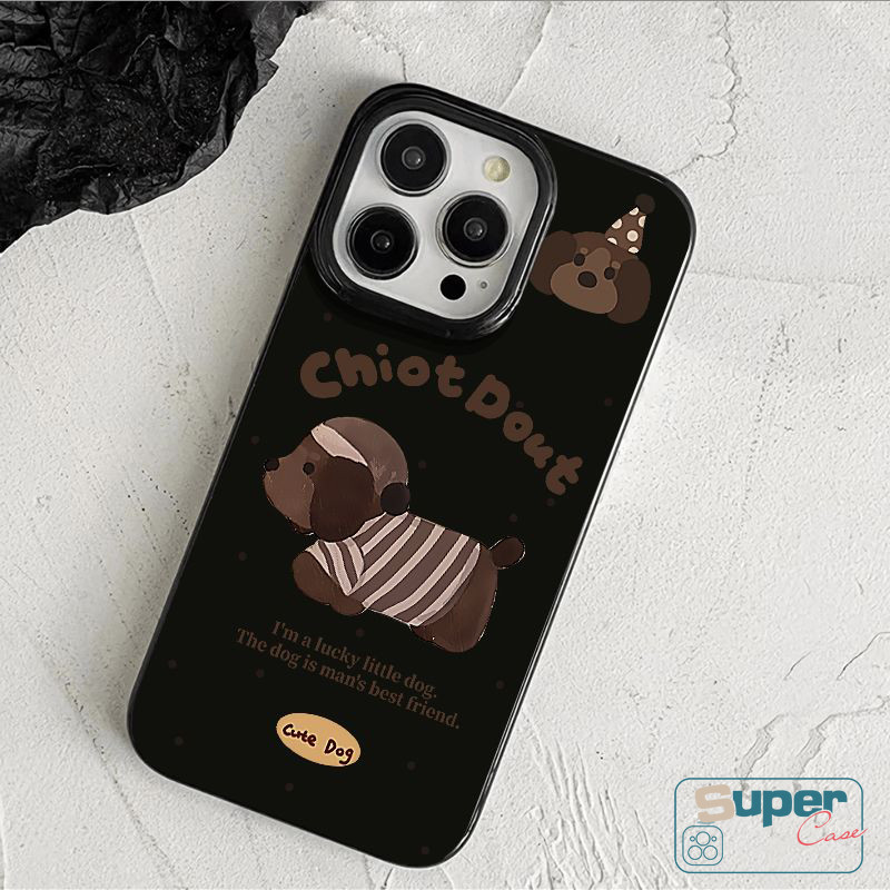 Ốp Lưng Tương Thích Cho IPhone 17 15 13 11 16 14 12 Pro Max Air 17 13 12 16 15 14 Pro 6s 7 8 16 15 14 6 Plus XR X XS Max SE 2020 Bạn Bè Hoạt Hình Dễ Thương Con Chó Con Bảng Chữ Cái Bìa mềm Doodle