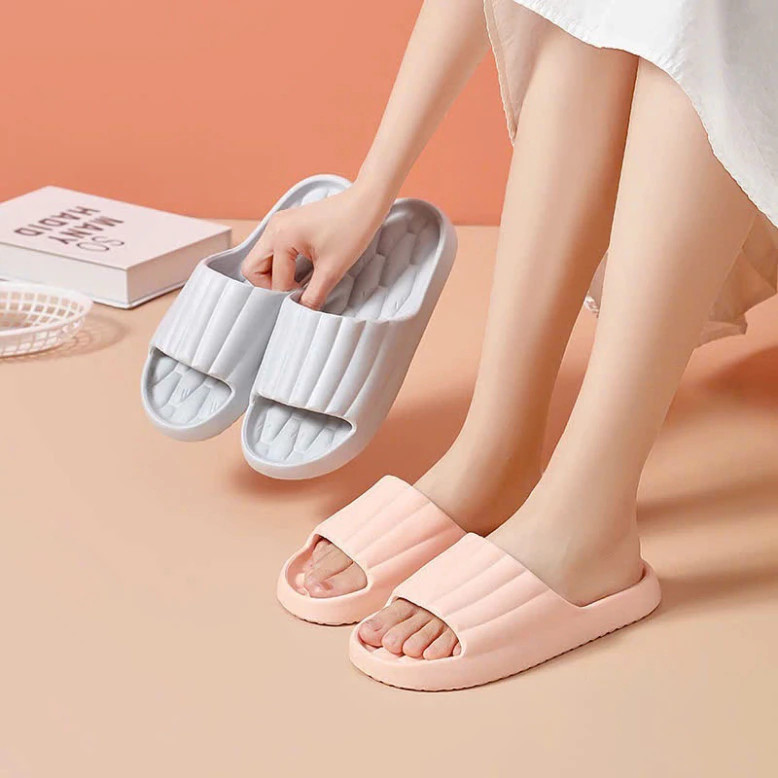 Dép Xốp Đi Trong Nhà, Nhà Tắm, Họa Tiết Kẻ Dọc, Siêu nhẹ, Êm Chân Chống Trượt, Chống Thấm Nước