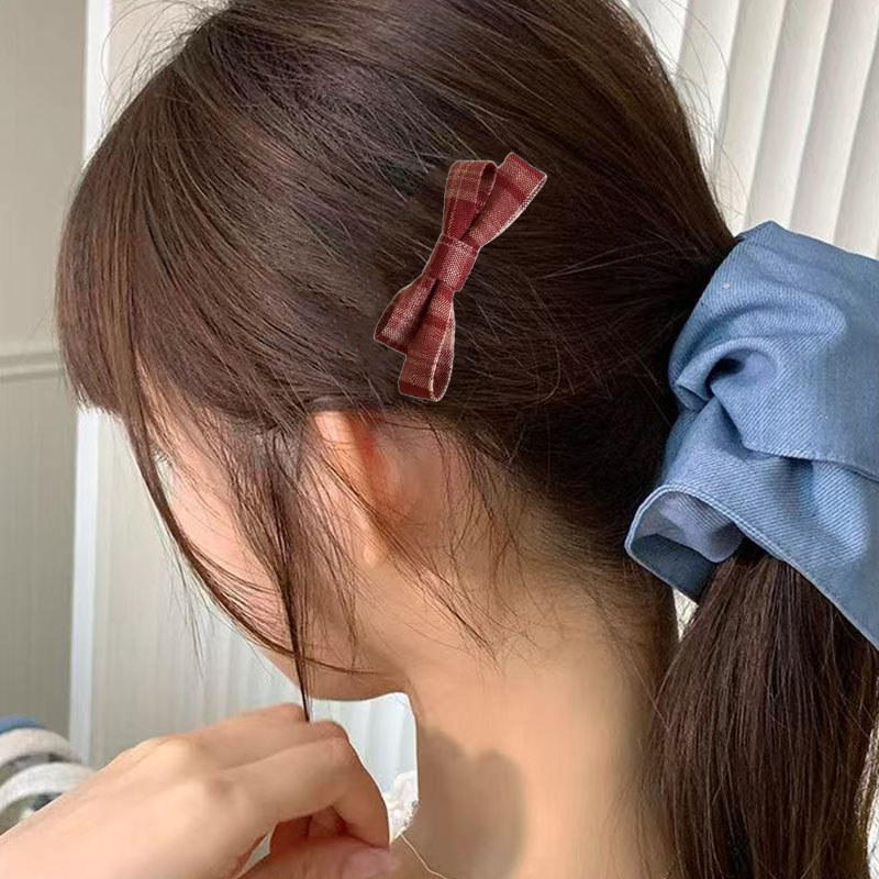 Kẻ Sọc Mới Nơ Kẹp Tóc Thời Trang, Dễ Thương cho Phái Nữ