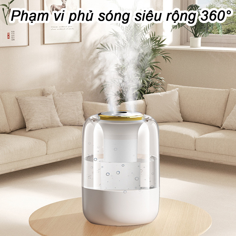 Đèn ngủ tạo độ ẩm phun sương mịn, máy tạo ẩm không khí phun kép dung tích lớn tiện lợi cho phòng ngủ