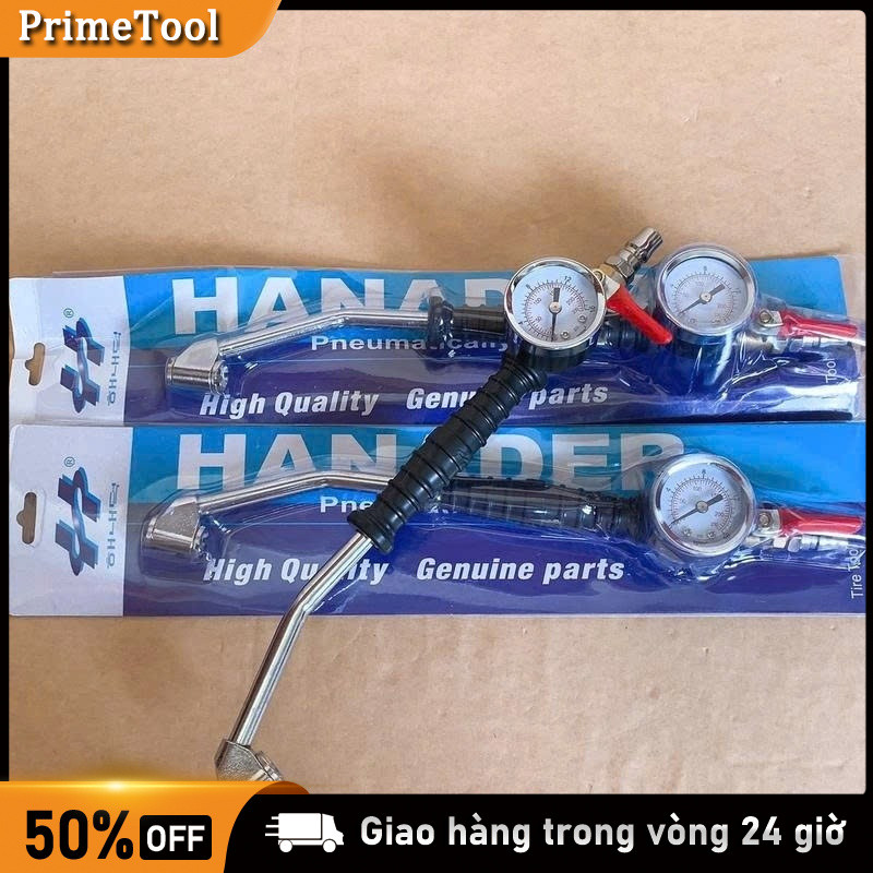 Bơm Lốp 2 Đầu Có Đồng Hồ – Dụng Cụ Bơm Hơi Xe Ô Tô Xe Máy Tiện Lợi