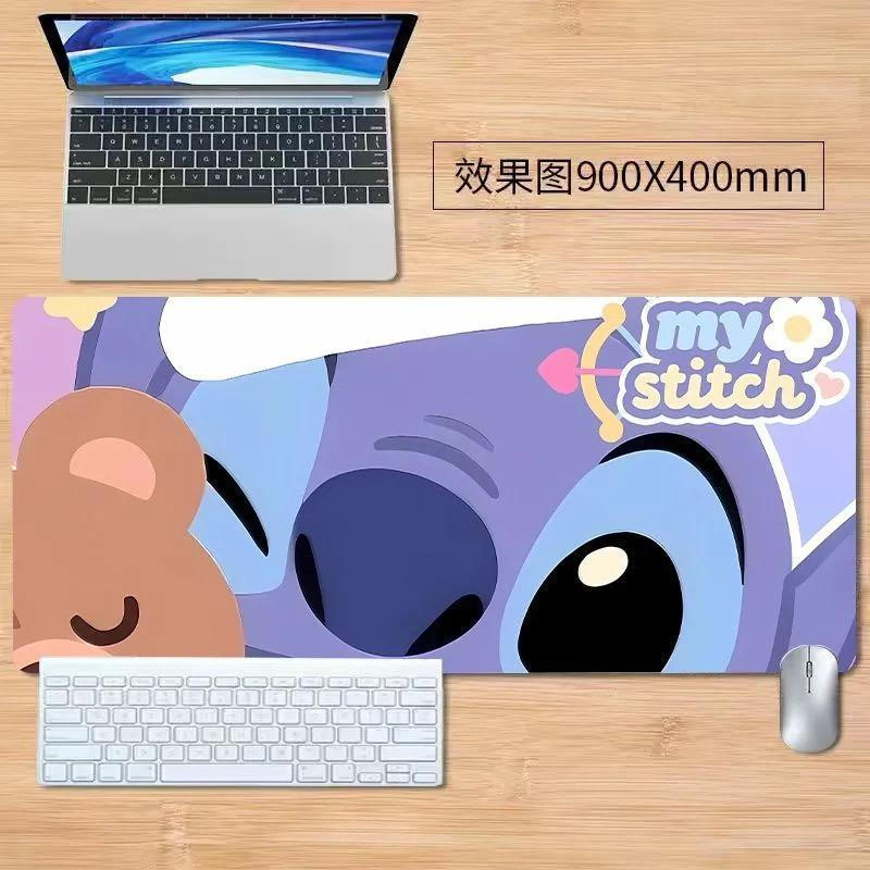 Miếng Lót Chuột Stitch - Thảm Để Bàn Anime XL Ngoài Hành Tinh Màu Xanh Dễ Thương, Cao Su Dày & Chống Trơn Trượt 3 Mm