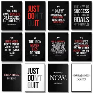 Trích dẫn tạo động lực Just Do It Success Fitness Poster No Frame Canvas Tranh văn phòng Phòng khách Trang trí nội thất