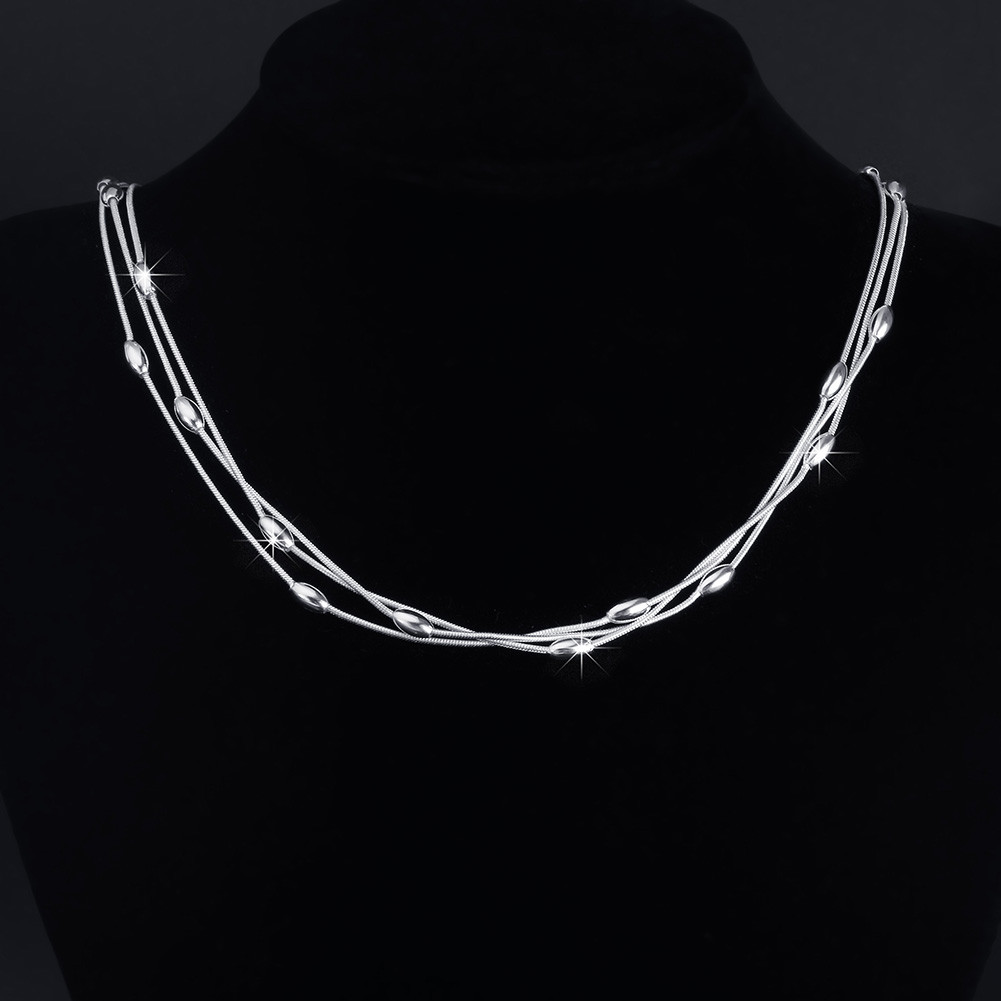 URMYLADY Vòng cổ hạt bạc 925 sang trọng cho nữ, phù hợp tiệc cưới