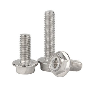 Ốc vít mặt bích chéo bằng thép không gỉ 304 bu lông lục giác bên ngoài chống trượt với vít họa tiết đệm (có răng) M3 / M4 / M5 / M6 / M8 【 JYD-ZZ-Z】