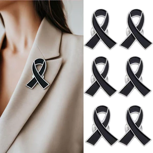 Trâm Hợp Kim Dầu Nhỏ Giọt Ruy Băng Đen Logo Huy Hiệu Tưởng Niệm Hoạt Động Phúc Lợi Công Cộng