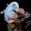 Một thế giới| Vintage Nữ Giả Opal Hoa mận Hoa Hai Tông Ngón Tay Nhẫn Trang Sức