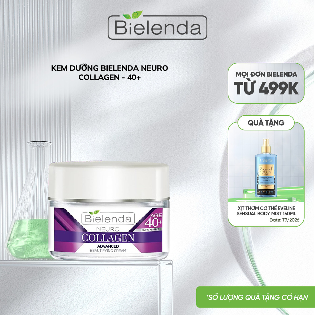Kem dưỡng Bielenda Neuro Collagen 40+ dưỡng ẩm sâu, tăng độ đàn hồi, hỗ trợ trẻ hóa da 50ml