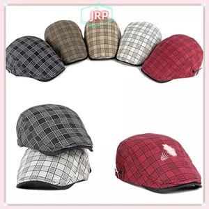 JRP Sọc Lưới Mũ Nồi Nam Nữ Kẻ Sọc Tấm Che Dubill Xương Cá Flat Cap JRP