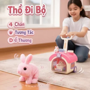 Đồ Chơi Nhập Vai Nhà Kéo Thú Cưng Thỏ Bông Có Âm Thanh Lắc Lư Phụ Kiện Chăm Sóc Đa Dành Cho Trẻ