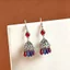 Retro Phong Cách Dân Tộc Tua Rua Pha Lê Bông Tai Niche Cao Cấp Giọt Nước Bông Tai Bohemian Chấm Kim Cương Phụ Kiện Bông Tai