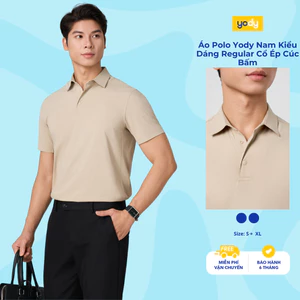 Áo Polo Yody Nam Kiểu Dáng Regular Cổ Ép Cúc Bấm MCPO26A043