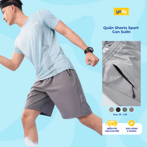 Quần short nam YODY quần đùi gió thể thao co giãn 4 chiều, túi khoá kéo, phối can sườn MAJT25S019