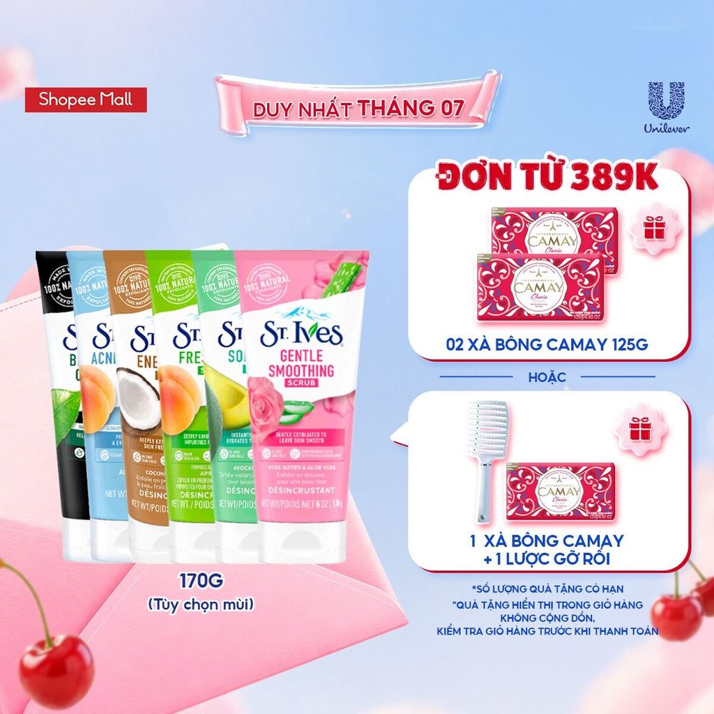 Sữa rửa mặt tẩy tế bào da chết St.ives 170g (Tùy chọn mùi hương)