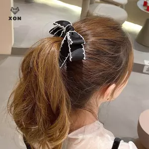 Kẹp Chuối Nơ Thời Trang Cho Nữ Bé Gái Ngọt Ngào Đuôi Ngựa Tóc Cố Định Kẹp Tóc Thanh Lịch Mũ Phụ Kiện Tóc Đơn Giản [Mina]