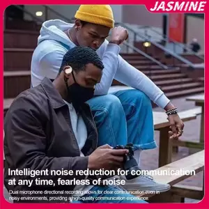 JASMINE 5.4 Mở 180° Tai nghe doanh nghiệp không dây xoay có Mic dẫn truyền không khí Móc tai Điều khiển cảm ứng Tai nghe Hifi thể thao JASMINE