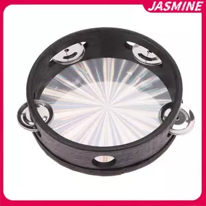JASMINE 6 / 8 / 10 Inch Bằng Gỗ Radiant Tambourine Chuông Tay Trống Với Đôi Hàng Jingle Nhạc Cụ Giáo Dục JASMINE