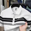 Áo sơ mi polo ngắn tay cổ sọc thoáng khí mùa hè nhẹ dành cho nam