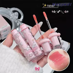 WANYEDI Jelly Lip Oil, Cốc chống dính Son bóng gương lâu trôi, 6 màu mịn màng Son bóng nữ