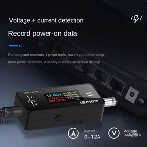 Ampe kế điện áp DC JUIC, màn hình nhiều trong một. Đồng hồ đo công suất HD, Dễ sử dụng Máy kiểm tra giao diện hiển thị kỹ thuật số Công cụ thợ điện