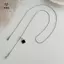 Mặt dây chuyền hình bầu dục tối giản Drop Ba Chain Nelace Lariat Trang sức dành cho nữ Váy Baless Phụ kiện tiệc tốt nghiệp [Mina]
