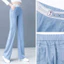 Phụ Nữ Full Chiều Dài Quần Jean Nữ Cao Cấp Ánh Sáng Xanh Mềm Denim Quần Ống Rộng Quần