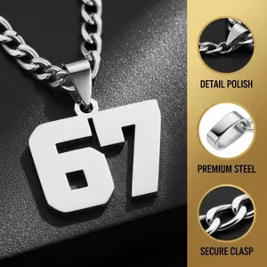 67 Nelace Thời Trang Punk Thẻ Chữ Mặt Dây Thép Không Gỉ Nelaces Dành Cho Nam Nữ Trang Sức Thể Thao Quà Tặng [Mina]
