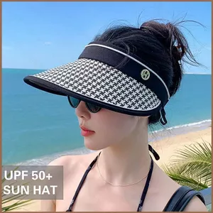 SQ11 Nữ Mũ Rơm Sun Topi Tấm Che Mũ Du Lịch Mùa Hè Đi Biển Chống Nắng Mũ UV Người Phụ Nữ Chống Nắng Giải Trí