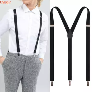 THEGIRL8B Suspenders Clip, Quần Kẹp Dây Đeo Quần Dây Đàn Hồi, Dây Đeo Đàn Hồi Kẹp Quần Treo Kẹp Màu Trơn Nam