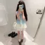 Influencer Cùng Phong Cách Mùa Hè Phong Cách Mới Siêu Cổ Tích Phối Ren Nơ Đan Không Tay Top Cao Cấp Ren Viền Váy Phù Hợp Với