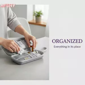 Hộp đựng EVA cứng HFSHY Chống thấm nước chống mài mòn có dây đeo cổ tay cho cáp USB Thẻ nhớ Sử dụng văn phòng VN
