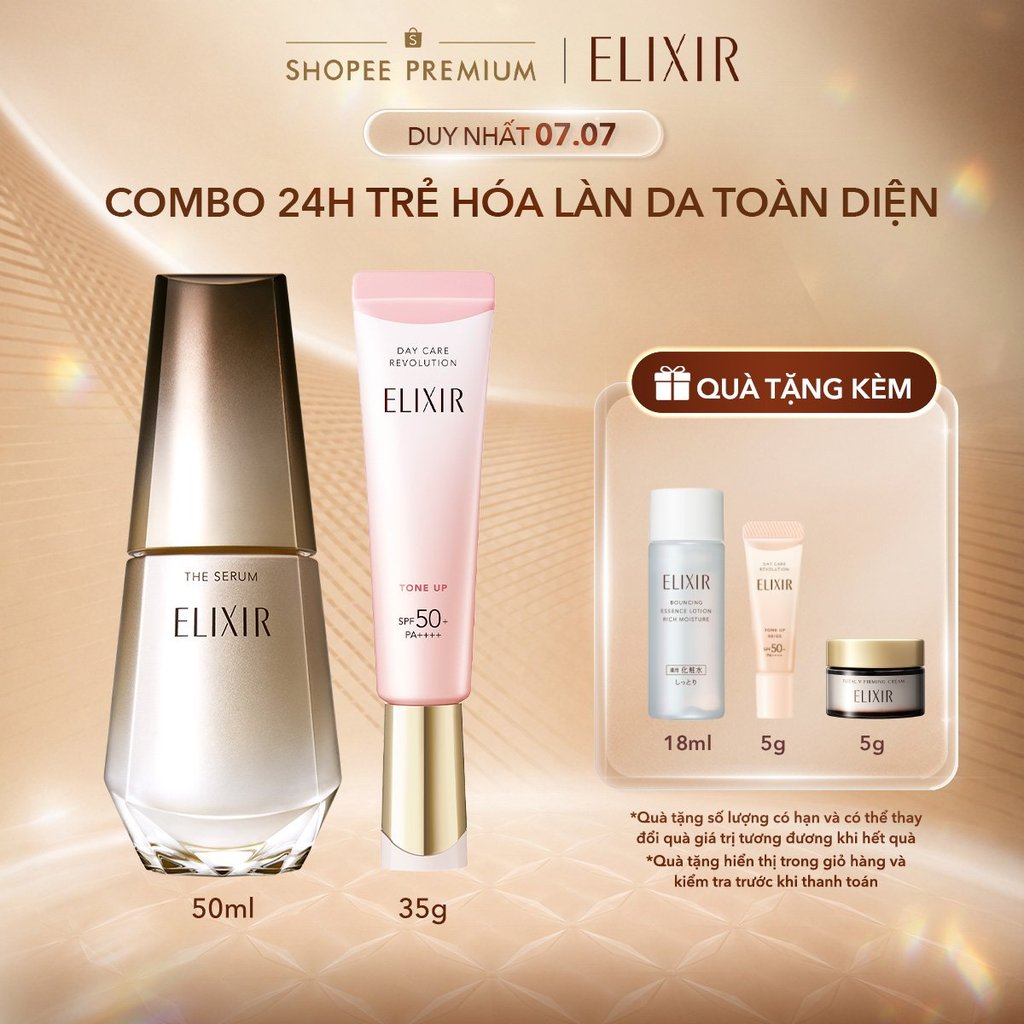 COMBO Serum trẻ hóa làn da 50ml + Sữa chống nắng nâng tông hồng 35g