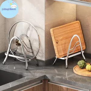 Pufangbliss Đĩa Tổ Chức Ra Thép Không Gỉ Nắp Nồi Giá Đỡ Thớt Lưu Trữ Ra Hiện Đại Hạng Nặng Đa Năng Cho Nhà Bếp VN
