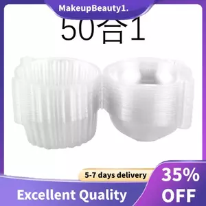 50 X Hộp đựng bánh Cupcake trong suốt bằng nhựa đơn / Hộp đựng bánh Dome Muffin Carrier