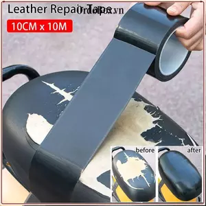 ORDOBOX 1 Cuộn Băng Sửa Chữa Da, Miếng Dán Sơ Cứu Dính Màu Đen Mạnh Mẽ, Miếng Dán Da Tự Dính PU Chống Thấm Nước Tự Dính Sofa Ghế Ô Tô Túi Xách Áo Khoác Giày Nội Thất