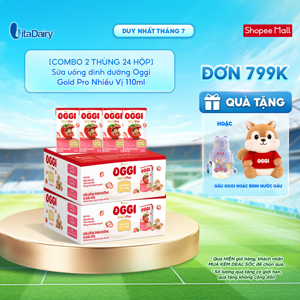 [COMBO 2 THÙNG 24 HỘP] Sữa uống dinh dưỡng Oggi Gold Pro Nhiều Vị hỗ trợ hấp thu, tiêu hóa - Hộp 110ml