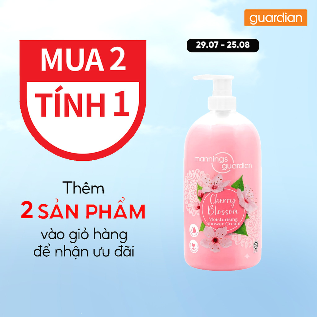 Sữa Tắm Dưỡng Ẩm Mannings Guardian Moisturising Shower Cream 1L | Guardian Việt Nam