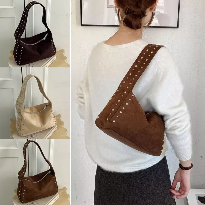 Women's Minimalist Suede Shoulder Bag – for Travel – 6