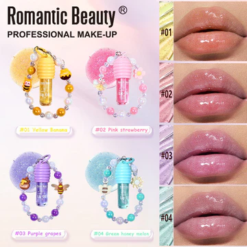 Dầu dưỡng môi dưỡng ẩm, được trang bị móc khóa hình vòng tay; Dầu môi này có tác dụng thay đổi màu sắc và có thể duy trì trạng thái ẩm ướt của môi trong một thời gian dài