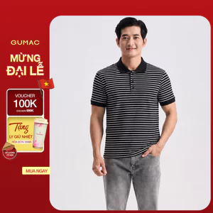 Áo Polo Nam GUMAC Form Regular Cổ Bo Phối Màu Nẹp 3 Khuy Dễ Phối Đồ Hằng Ngày Đi Làm Đi Chơi LATNG06008