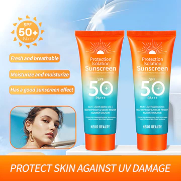 Kem chống nắng SPF50 + PA + + + Kem chống nắng chống tia cực tím 50g Kem chống nắng chống mồ hôi chống thấm nước Nhẹ Hấp thụ nhanh Kem chống nắng mặt chống ẩm không dính cho thời tiết nhiệt đới Ngoài 