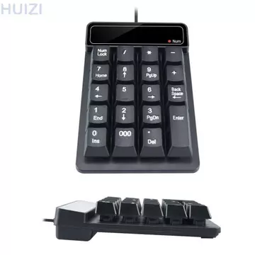Bàn phím nhỏ Bluetooth máy tính HUIZI, 19 phím Cảm giác cơ học Bàn phím số không dây 2.4G, Bàn phím có dây chống nước Bàn phím số USB Mini di động Đồ dùng kế toán