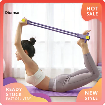 DM- Dây kháng lực Yoga Dây kéo bàn đạp có tay cầm Dây kháng lực bàn đạp 6 ống có tay cầm – Dây kéo mắt cá chân co giãn Dây ngồi cho nam nữ Yoga Tập thể dục tại nhà
