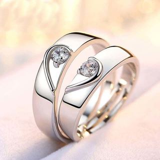 ❤Hàng Mới Về❤ Phụ Kiện Nhẫn Cặp Đôi Bốn Móng Mạ Bạc Một Cặp Nhẫn Kim Cương Mô Phỏng Sáu Móng Vuốt Zircon Đính Hôn Cầu Hôn Nhẫn 26.9.11 ✨❤