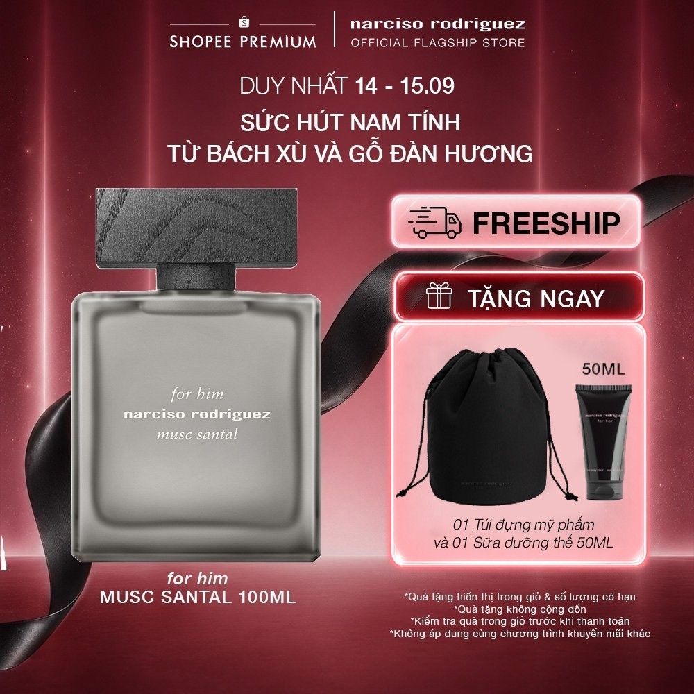 Nước Hoa nam Narciso Rodriguez For Him Musc Santal Eau de parfum Intense 100ml